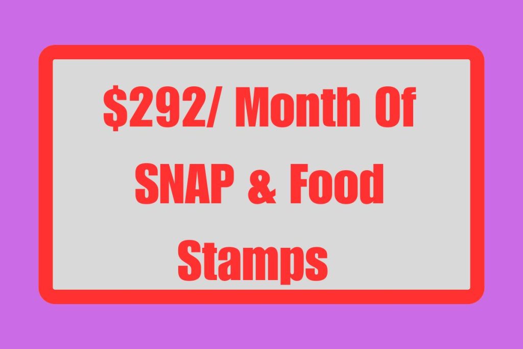 $292/ Month Of SNAP & Food Stamps 